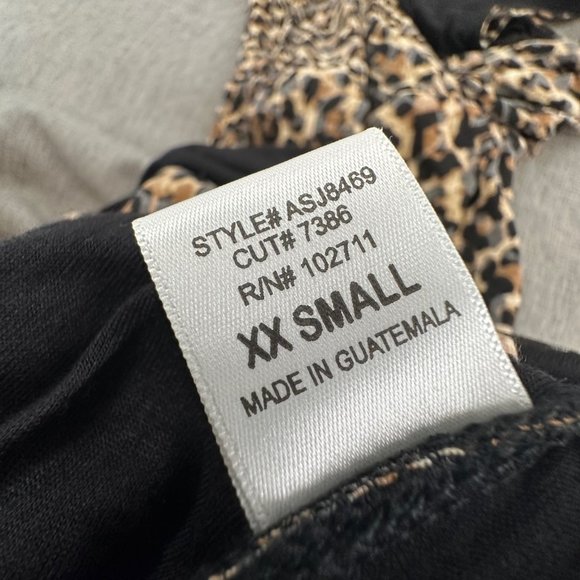 Gibson Dress Animal/ Leopard Print Stretch Soft Comfy Elastic Waist XXS V-Neck - Picture 3 of 16